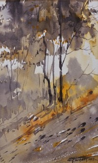 Arif Ansari, 7.4 x 11.4 inch, WaterColor on Paper, Landscape Painting, AC-AA-039